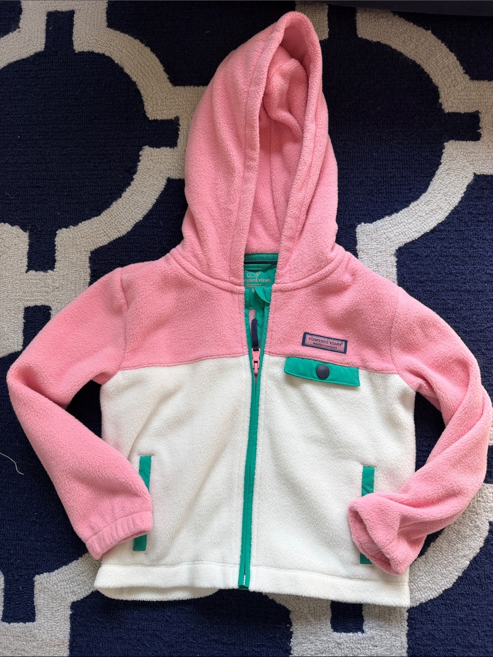 Vineyard Vines Hooded Fleece zip Jacket size 5 NWOT